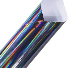 ATMOMO Holographic Laser Black Chrome Vinyl Sheet Car Wrap Film Self Adhesive Sticker 59.8'' x 23.6''