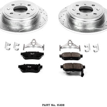 Power Stop K408 Rear Brake Kit with Drilled/Slotted Brake Rotors and Z23 Evolution Ceramic Brake Pads