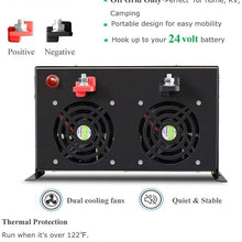 WZRELB 7000W 24V 120V Pure Sine Wave Power Inverter 4 AC Outlets Wired Remote Control,RV, Camping