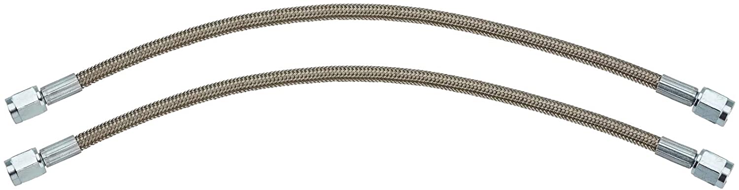 6 Inch Braided S.S. Brake Line - Straight AN3-2 Pack