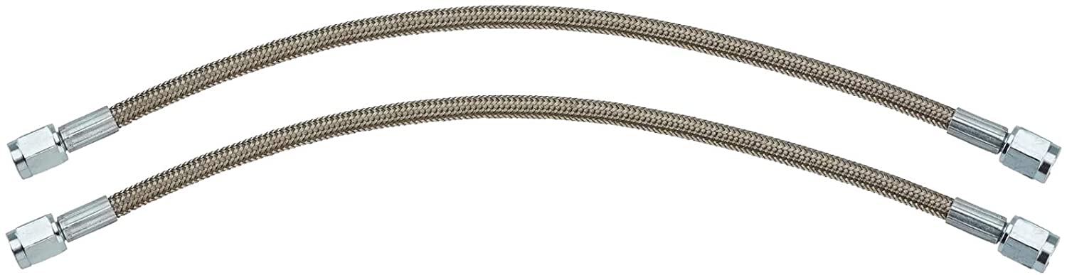 18 Inch Braided S.S. Brake Line - Straight AN3-2 Pack (2-Pack)