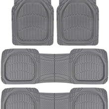 Motor Trend MT-923-920 FlexTough Contour Liners-Deep Dish Heavy Duty Rubber Floor Mats for 3 Row Car SUV Truck & Van-All Weather Protection (Black)