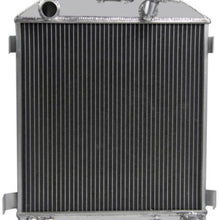 OzCoolingParts 3 Row Core All Aluminum Radiator + 16" Fan w/Louver Shroud (Cover) + Thermostat/Relay Wire Kit for 1928-1932 29 30 31 Ford Chopped Hot Rod Chevy V8 High Boy