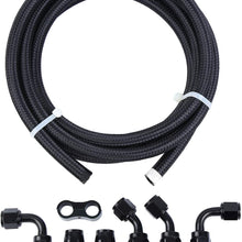 Honhill Fuel Line Hose Kit for Coolant Hose and Oil Hose Repair Projects, 10FT Fuel Line with 6AN Hose End Adapters and Hose Separator Clamps