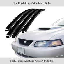 APS Compatible with 1999-2004 Ford Mustang GT V8 Hood Scoop Black Billet Grille Grill Insert F66020H