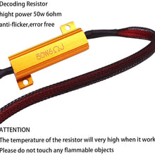 HUIQIAODS H11 H8 H9 880 881 Wire Harness Kit 50W 6Ohm LED Load Resistor Fix Hyper Flashing Blinking Canbus Error Warning Canceller Fit Upgrading LED Headlight Fog DRL Light 2Pcs