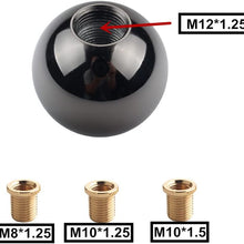 DEWHEL JDM Gun-Black Nickel Round Shift Knob for Both Manual or Automatic Fit Acura Honda Mazda Nissan Toyota 5-Speed 6-Speed
