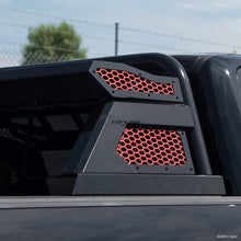 Topline Autopart Cargo Basket Carrier Rack Style Truck Bed Chase Rack Roll Bar With Red Honeycomb Mesh Cage For 07-13 Chevy Silverado/GMC Sierra 1500/07-14 2500/3500 (Matte Black)