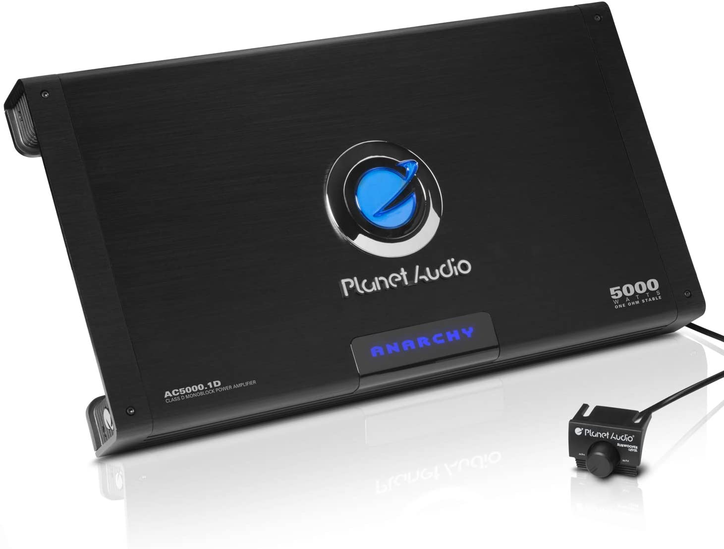 Planet Audio AC5000.1D Class D Car Amplifier - 5000 Watts Max Power, 1 Ohm Stable, Monoblock, Mosfet Power Supply, Remote Subwoofer Control