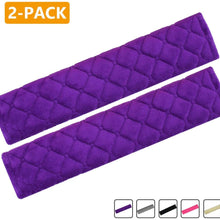 MIRKOO Car Seat Belt Cover Pad, 2-Pack Soft Car Safety Seat Belt Strap Shoulder Pad for Adults and Children, Suitable for Car Seat Belt, Backpack, Shoulder Bag, Laptop Computer Bag (Purple)
