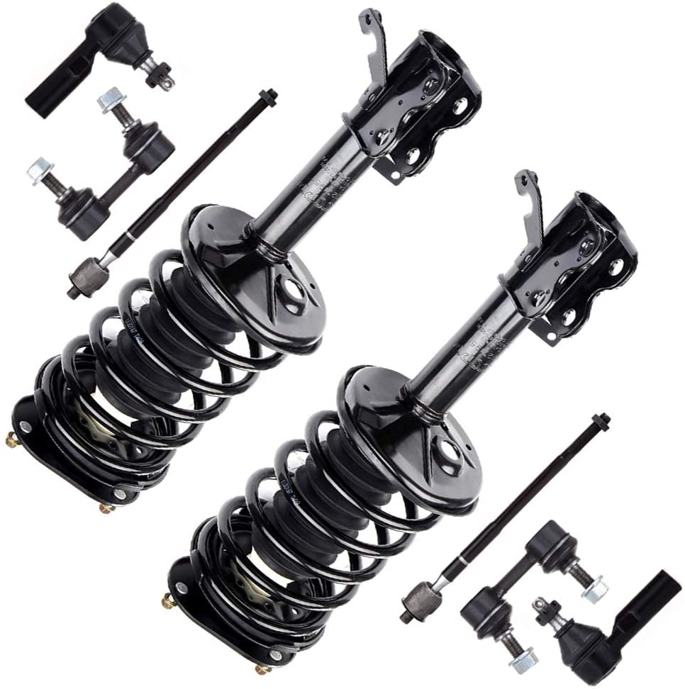 Aintier 8 PCS Strut Suspension kit Front Strut Spring Assembly Stabilizer Bar Link Kit Tie Rod End Replacement for 1998-2002 Chevrolet Prizm 1993-2002 for Toyota Corolla