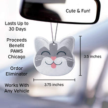 Car Cuties Cute CAT CAR AIR FRESHENER - Cute Cat Design, Long-Lasting Scent, Portion of Proceeds Benefit Paws Chicago (Rose - Pack of 3)