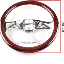 Top10 Racing 380mm 15" Inch Grant Classic Nostalgia Style Wood Grain Steering Wheel Slotted 3 Spoke Steering Wheel Riveted Light Wood Grip (Girl pattern)