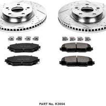 Power Stop K3054 Front Brake Kit with Drilled/Slotted Brake Rotors and Z23 Evolution Ceramic Brake Pads