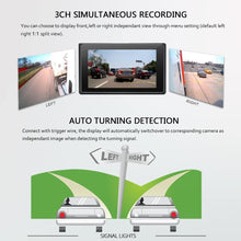VSYSTO 3CH Dash Cam Record Camera Recording Backup DVR Front 1080P Side & Rear VGA View Blind Spot for Semi Trailer Truck Van Tractor Car Vehicle with Waterproof Lens 3"LCD Infrared Night Vision