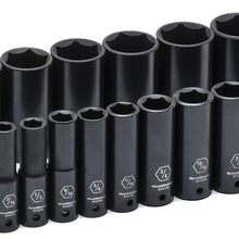 GEARWRENCH 10 Pc. 1/2" Drive 6 Point Deep Universal Impact SAE Socket Set - 84943N, Black