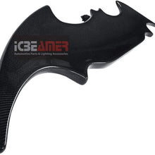 ICBEAMER 55" Batman Style Real Carbon Fiber Adjustable Rear Trunk Auto Spoiler Wing w/Rear Brake LED Stop Light Strips