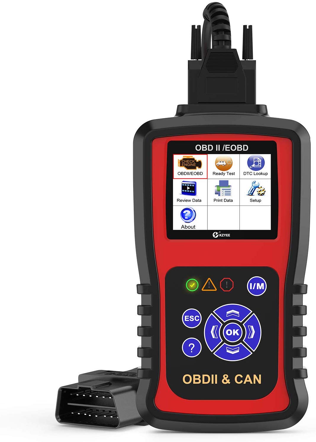 Kzyee KC301 Code Reader, Car OBD2 Scanner with Live Data/Emission Monitor Status/O2 Sensor Data/Mode 6, Diagnostic Scan Tool for Check Engine Light Reset