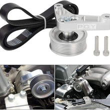 PQY Adjustable EP3 Pulley Kit Compatible with Honda 8th 9th Civic All K24 Engines with Auto Tensioner Keep A/C Installed