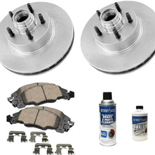 Detroit Axle - Pair (2) Front Disc Brake Kit Rotors w/Ceramic Pads w/Hardware & Brake Kit Cleaner for 2000 2001 2002 2003 Ford F-150 2WD - [2002 Lincoln Blackwood]