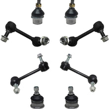 Detroit Axle - 8PC Front and Rear Stabilizer Sway Bar Links + Upper and Lower Ball Joints for 2004-2007 Buick Rainier Chevy Trailblazer GMC Envoy Saab 9-7X
