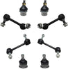 Detroit Axle - 8PC Front and Rear Stabilizer Sway Bar Links + Upper and Lower Ball Joints for 2004-2007 Buick Rainier Chevy Trailblazer GMC Envoy Saab 9-7X