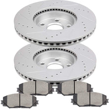 Front CeRamic Pads Brake Rotors Discs Drilled Slotted HUBDEPOT fit for 2009-2010 P-ontiac Vibe, 2008-2014 S-cion xD, 2009-2019 T-oyota Corolla, 2009-2013 T-oyota Matrix