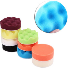 Terisass 12 Pcs/Set 3 Inch Car Cleaning Pads Auto Woolen Polisher Buffer Pad Car Sponge Buffing Polishing Pad Automotive Buffing Wax Polisher Kit