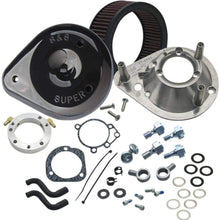 S&S Cycle Install Parts for T143 Engine Air Cleaner Kit For Stock Fuel System Black