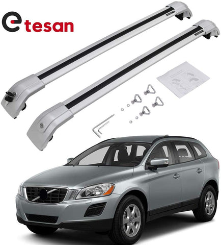 2 Pieces Cross Bars Fit for VOLVO XC60 2013-2017 SilverCargo Baggage Luggage Roof Rack Crossbars