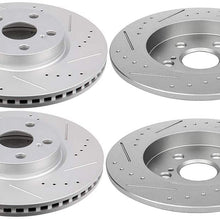 TUPARTS TUPARTS Front Rear Brake Rotors fit for 2009-2010 for P-ontiac Vibe,2009-2019 for T-oyota Corolla,2009-2013 for T-oyota Matrix