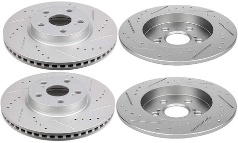 Aintier Front Rear Drilled Slotted Brake Rotors fit for 2009-2010 for Pontiac Vibe,2009-2019 for Toyota Corolla,2009-2013 for Toyota Matrix