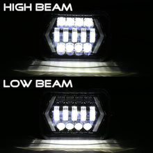 7x6 inch Halo LED Headlight, 5x7 inch Square LED Headlamp with Arrow Angel Eyes DRL Turn Signal Light Replaces H6054 H5054 H6054LL 69822 Fit Trucks Jeep Wrangler XJ YJ Sedans GMC --- Smoked Lens