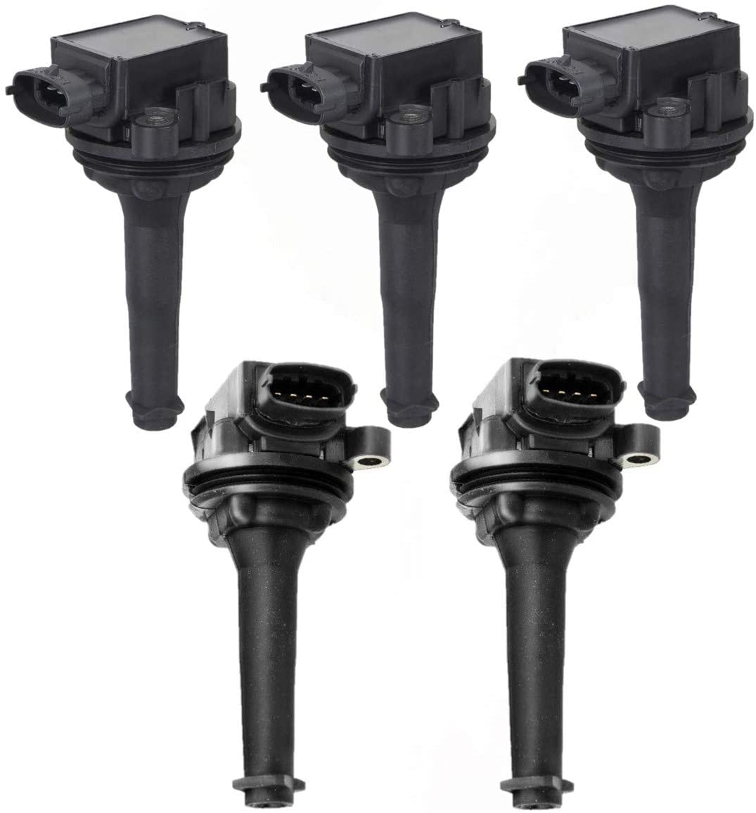 Set of 5 Ignition Coil for Volvo C70 S60 S70 S80 V70 XC70 XC90 I5 2.3L 2.4L 2.5L