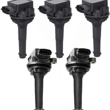 Set of 5 Ignition Coil for Volvo C70 S60 S70 S80 V70 XC70 XC90 I5 2.3L 2.4L 2.5L