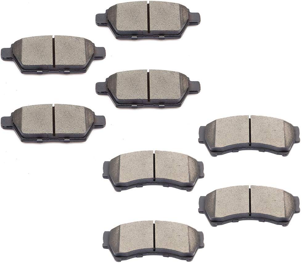 Aintier 8pcs Ceramic Brake Pads Sets fit for 2006-2012 Ford Fusion, 2007-2012 Lincoln MKZ, 2006 Lincoln Zephyr, 2006-2011 Mercury Milan