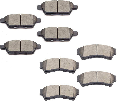 Aintier 8pcs Ceramic Brake Pads Sets fit for 2006-2012 Ford Fusion, 2007-2012 Lincoln MKZ, 2006 Lincoln Zephyr, 2006-2011 Mercury Milan