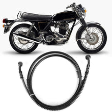 Aramox Motorcycle Brake Oil Hose Pipe,1.45m Motorcycle Brake Oil Hose Pipe Line Braided 10mm Fitting Ends for ATV Bike Black