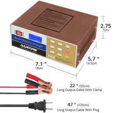 ADPOW Automotive Smart Battery Charger 12V 24V 12A Automatic Car Battery Maintainer Intelligent Pulse Repair for Boat Marine Truck Lawn Mower Deep Cycle Battery with Terminal Clean Brush