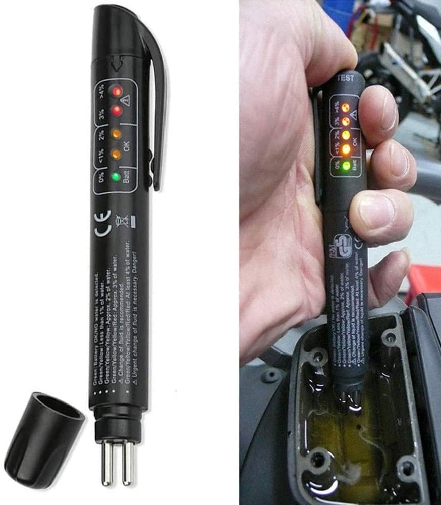 nobranded 2 Pc Brake Fluid Tester Automotive Tools Diagnostic,Vehicle Code Reader Testing Tool Auto Brakes Calibrated,Hydraulic Fluid/Liquid/Oil Moisture Analyzer with 5 LED Indicators