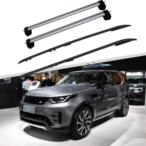 4PCS Car Roof Rack Cross Bars fit for Land Rover Discovery 5 L462 2017-2021 Side Rails Aluminum Cross Bar Replacement for Rooftop Cargo Carrier Bag Luggage Kayak Canoe Bike Snowboard Skiboard