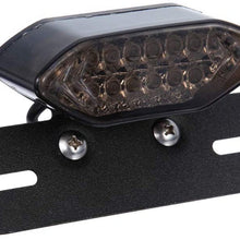 ANKIA 12V 16 LED Universal Motorcycle Integrated Brake Tail Running Light Turn Signla License Plate Lamp (Smoked Black Cover)
