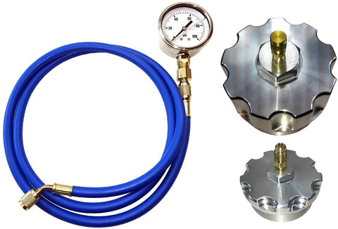 TamerX Billet Aluminum Oil/Fuel Filter Cap Set With Oil & Fuel Pressure Test Kit Compatible With Ford Power Stroke Diesel 6.0L 2003-2007