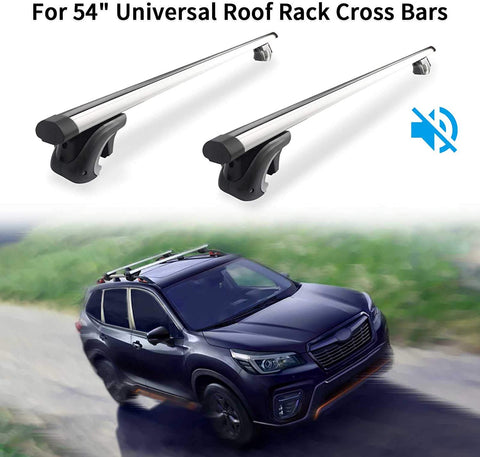 MONOKING 54 inches Cargo Racks, 2-Piece Universal Cross Rail Roof Rack, with 2 Extra Rubber Strips, Crossbars Existing Raised Side Rail with a Gap