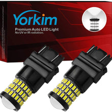 Yorkim Ultra Bright 3157 LED Bulb White, 3157 LED Brake Lights, 3157 LED Backup Reverse Lights, 3156 LED Tail Lights with Projector - 3056 3156 3156A 3057 4057 3157 4157 T25 LED Bulbs, Pack of 2