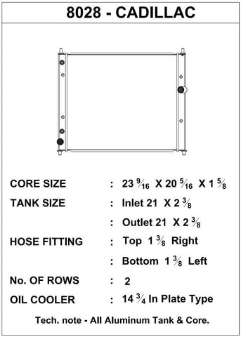 CSF 8028 High Performance Radiator