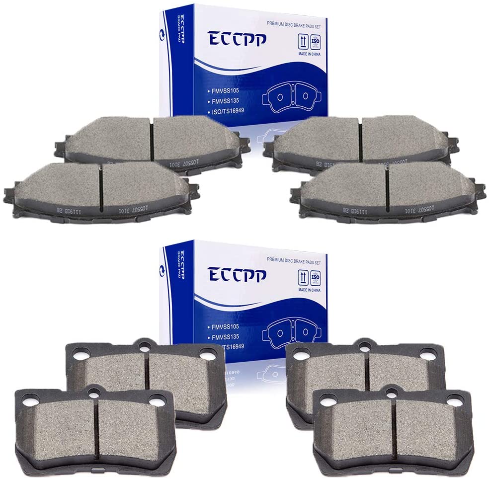 Brake Pads, ECCPP 8pcs Ceramic Disc Brake Kits fit for 2006-2013 Lexus IS250