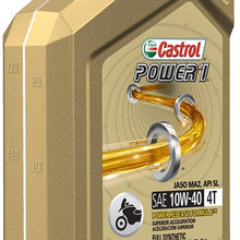 Castrol 06112 POWER 1 4T 10W-40 Synthetic Motorcycle Oil, 1 Quart Bottle, 6 Pack