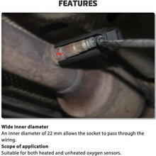 Apeixoto Oxygen Sensor Socket with Side Wire Cutout 3/8” Inch Drive x 7/8” (22mm) fits All Vehicle O2 Removal and Installation Offset Oxygen Sensor Socket