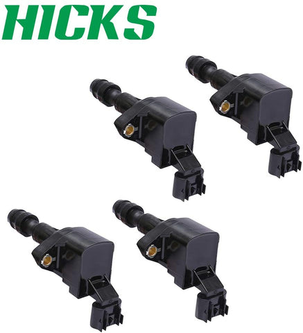 HICKS Set of 4 Ignition Coil Pack - Replaces 12638824, 12578224, D522C,UF491 Fits 2.4L, 2.2L, 2.0L Turbo - Chevy Malibu, HHR, Cobalt, Equinox, GMC Terrain, Pontiac G6 and more, Years 2006-2011